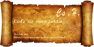 Csősz Henrietta névjegykártya