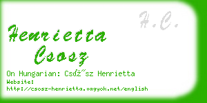 henrietta csosz business card